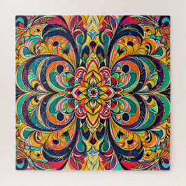 Farbsymphonie Mandala – Kräftige psychedelische Bl