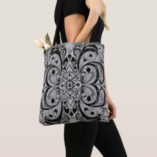 Farbsymphonie Mandala – Kräftige psychedelische Bl Tasche