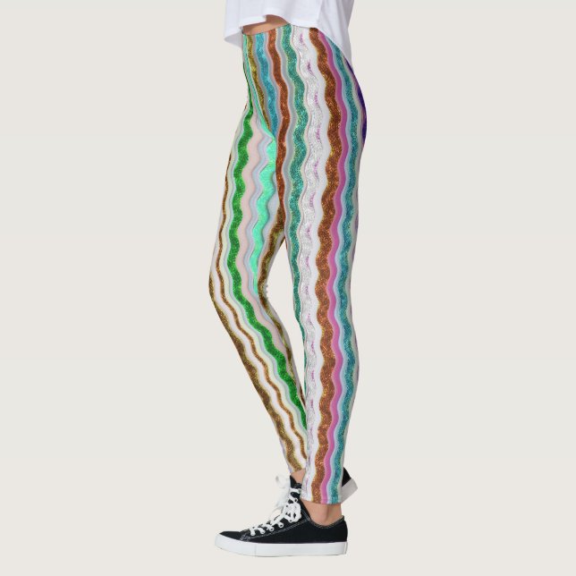 Färbt mit schmarotzerartigen Streifen Leggings (Links)
