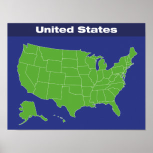 Farbtabelle der Staaten Poster