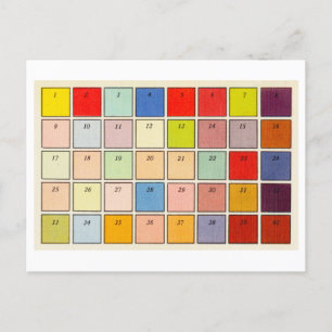 Farbtafel für die Kolorierung von Fotos Postkarte