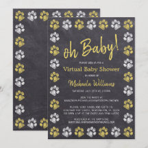 Farbtafel Gelbe Pfote Print Virtual Baby Dusche