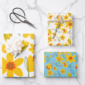 Farbtafel mit gelben und orangefarbenen Farbtönen Geschenkpapier Set