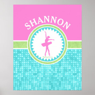 Farbtänzer aus Tri-Pastel mit Aqua-Tile Poster