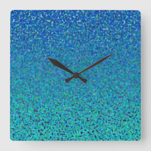 Farbtheorie: Coole Harmonie Quadratische Wanduhr