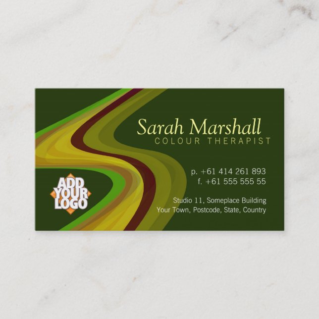 Farbtherapie Grün/Gelb mit Logo-Visitenkarte Visitenkarte (Vorderseite)