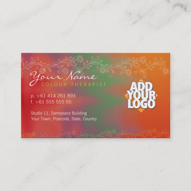 Farbtherapie mit Logo-Visitenkarte Visitenkarte (Vorderseite)
