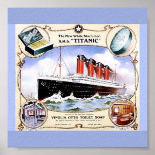 Farbtitanisches Bild Vintage 1912 auf Poster