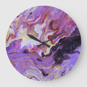 Farbton Acrylfarbe, abstrakt. Große Wanduhr