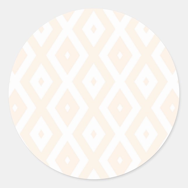 Farbton Beige und Weiß Runder Aufkleber (Vorderseite)