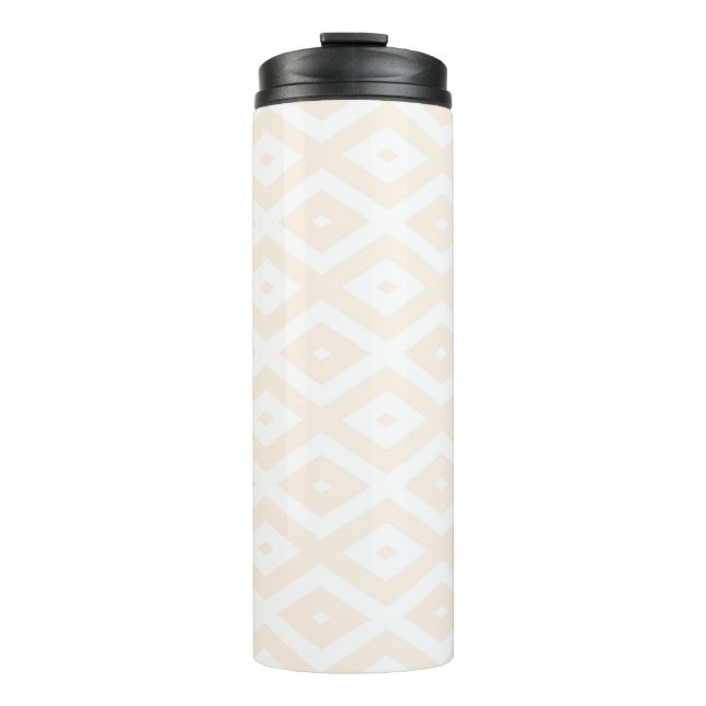 Farbton Beige und Weiß Thermosbecher (Vorderseite)