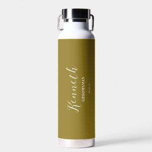 Farbton des gelben weißen, modernen Monogram Bache Trinkflasche