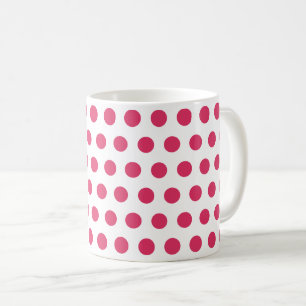Farbton Pink Kirschrot Weiße Tupfen Kaffeetasse