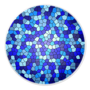 Farbtöne aus blau gestanztem Glas von Shirley Tayl Keramikknauf