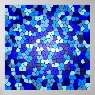 Farbtöne aus blau gestanztem Glas von Shirley Tayl Poster
