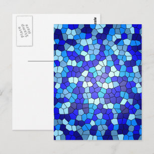 Farbtöne aus blau gestanztem Glas von Shirley Tayl Postkarte