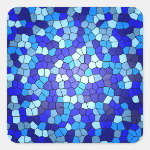 Farbtöne aus blau gestanztem Glas von Shirley Tayl Quadratischer Aufkleber