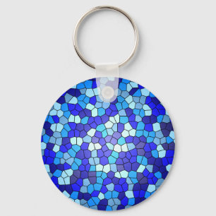 Farbtöne aus blau gestanztem Glas von Shirley Tayl Schlüsselanhänger