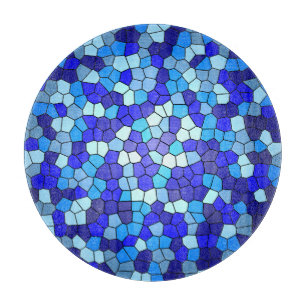 Farbtöne aus blau gestanztem Glas von Shirley Tayl Schneidebrett