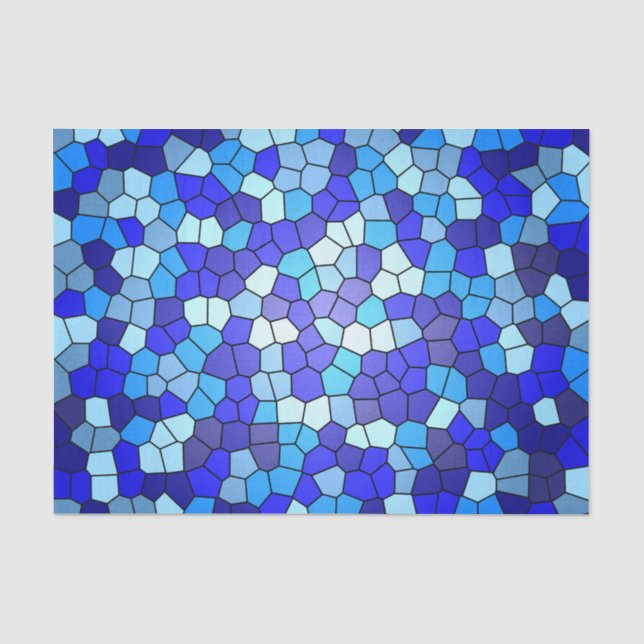 Farbtöne aus blau gestanztem Glas von Shirley Tayl Seidenpapier (Vorderseite)
