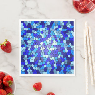 Farbtöne aus blau gestanztem Glas von Shirley Tayl Serviette