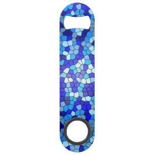 Farbtöne aus blau gestanztem Glas von Shirley Tayl Speed Flaschenöffner