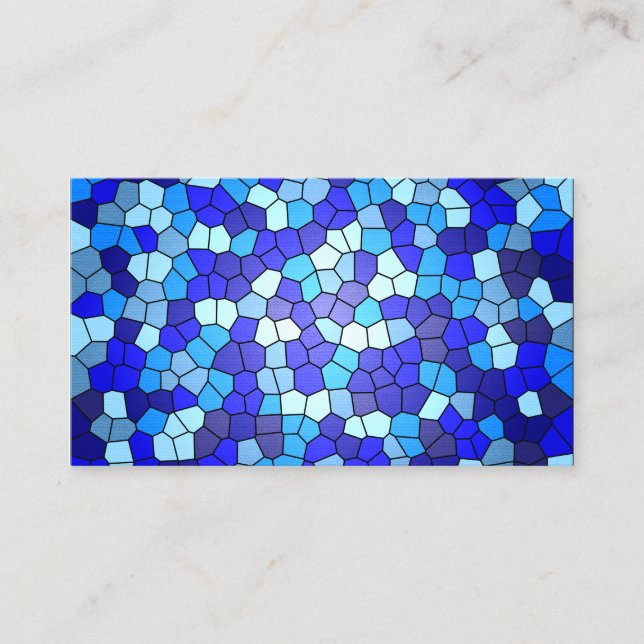 Farbtöne aus blau gestanztem Glas von Shirley Tayl Visitenkarte (Vorderseite)