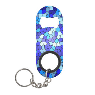 Farbtöne aus blau gesteinigtem Glas von Shirley Ta Mini Flaschenöffner