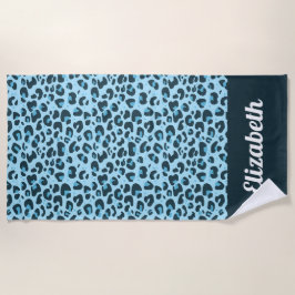 Farbtöne aus blau-trendigem Leopardenprint mit Nam Strandtuch