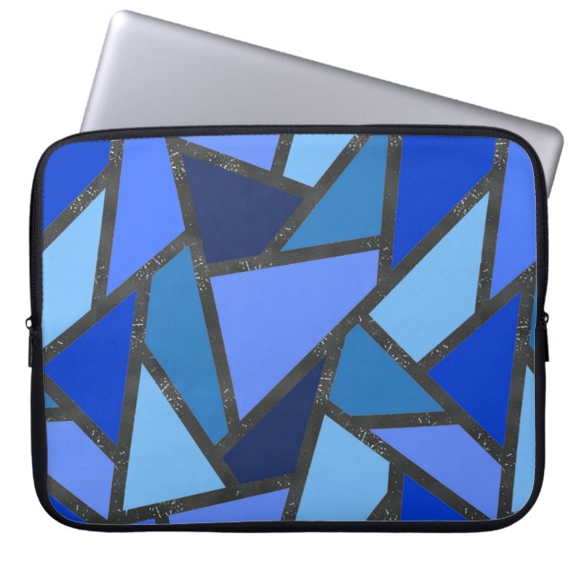 Farbtöne aus blauem Glasmuster Laptopschutzhülle (Vorderseite)