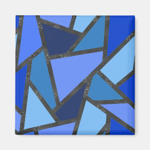 Farbtöne aus blauem Glasmuster Magnet