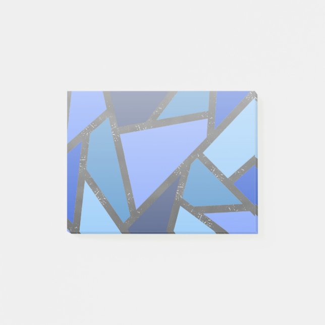 Farbtöne aus blauem Glasmuster Post-it Klebezettel (Vorderseite)