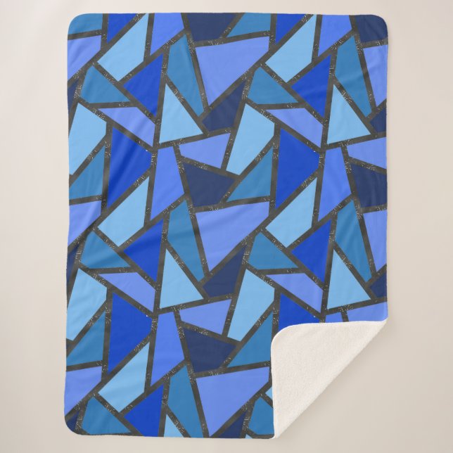 Farbtöne aus blauem Glasmuster Sherpadecke (Vorderseite)