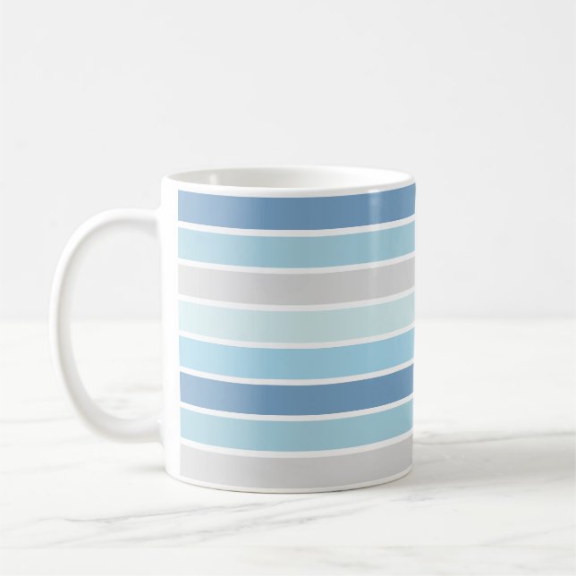 Farbtöne aus blauem Streifen Kaffeetasse (Links)