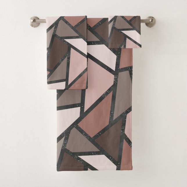 Farbtöne aus braunem Glasmuster Badhandtuch Set (Insitu)