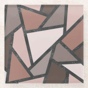 Farbtöne aus braunem Glasmuster Glasuntersetzer