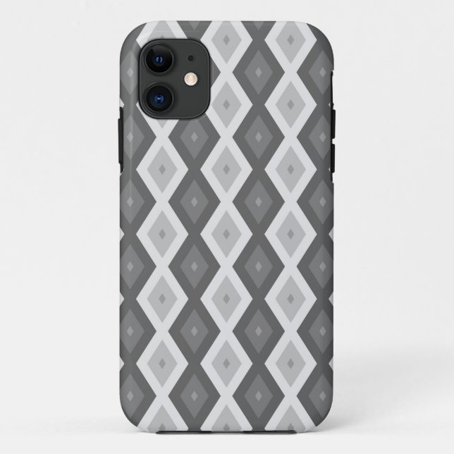 Farbtöne aus grauem Diamantmuster Case-Mate iPhone Hülle (Rückseite)