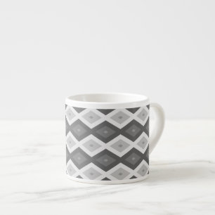 Farbtöne aus grauem Diamantmuster Espressotasse