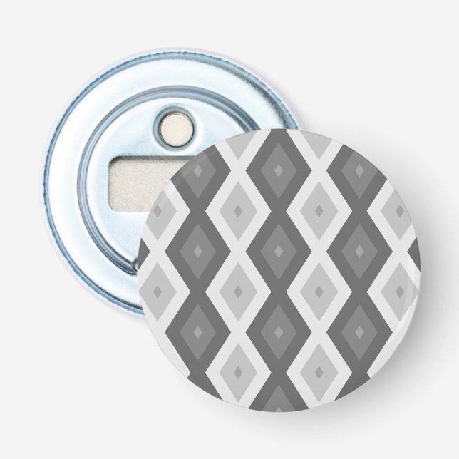 Farbtöne aus grauem Diamantmuster Flaschenöffner (Vorderseite)