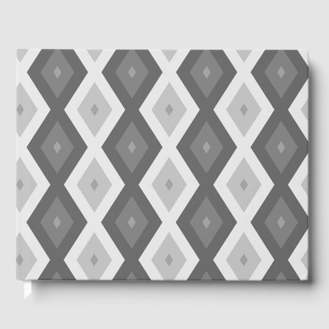 Farbtöne aus grauem Diamantmuster Gästebuch (Vorderseite)