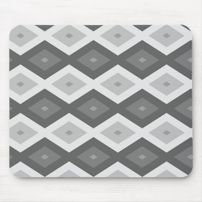 Farbtöne aus grauem Diamantmuster Mousepad (Vorne)