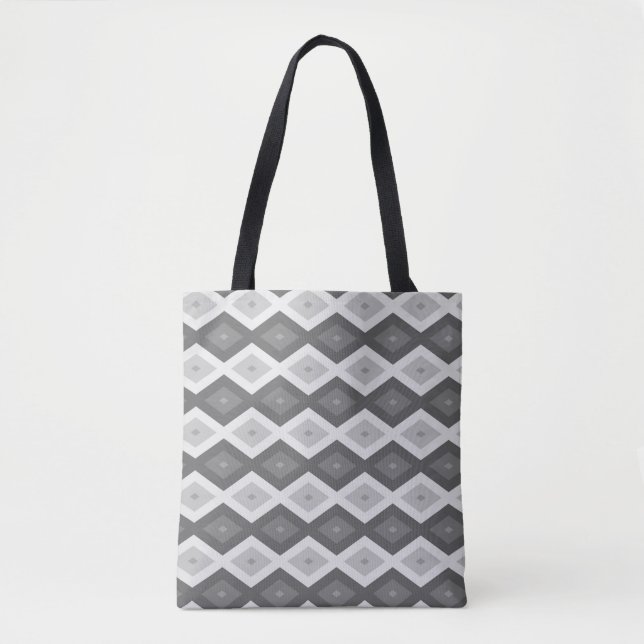 Farbtöne aus grauem Diamantmuster Tasche (Vorderseite)