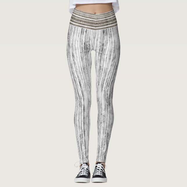 Farbtöne aus grauem Marmor und Streifen Leggings (Vorderseite)