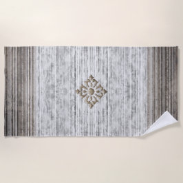 Farbtöne aus grauem Marmor und Streifen Strandtuch