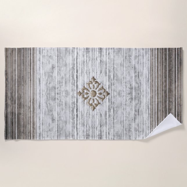 Farbtöne aus grauem Marmor und Streifen Strandtuch (Vorderseite)