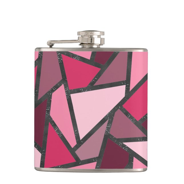 Farbtöne aus rosa Farbglas Flachmann (Vorderseite)