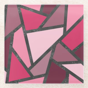 Farbtöne aus rosa Farbglas Glasuntersetzer