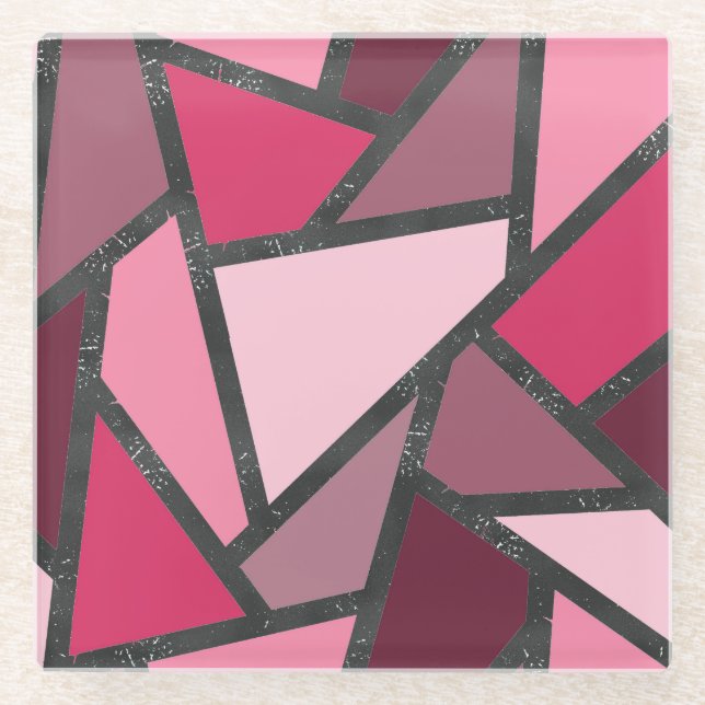 Farbtöne aus rosa Farbglas Glasuntersetzer (Vorderseite)