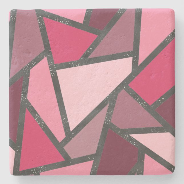 Farbtöne aus rosa Farbglas Steinuntersetzer (Vorderseite)