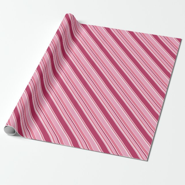 Farbtöne aus rosa Streifen Geschenkpapier (Ungerollt)